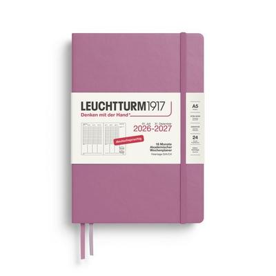 Akademischer Wochenplaner Medium (A5) 2027, 18 Monate, Dusty Rose, Deutsch