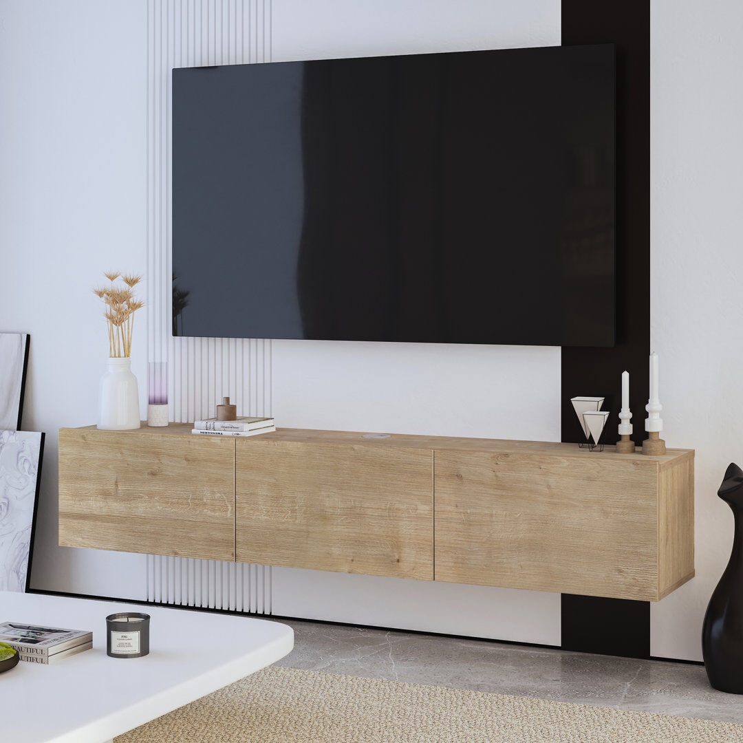Brayden Studio Beverlie TV Stand for TVs up to 78" Oak Wood 78"