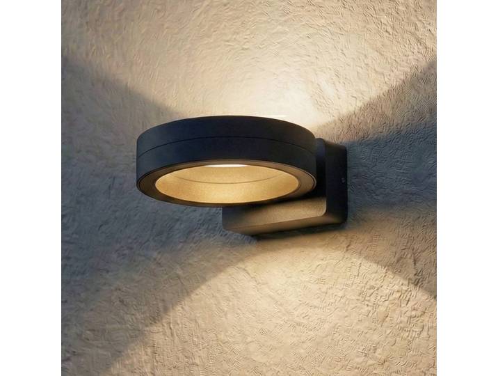 LED Außenwandleuchte Selviro Lindby, schwarz, Aluminium, Modern