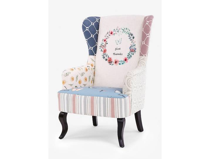 bonprix Ohrensessel, 103x70x83 cm, Toller Ohrensessel mit verspieltem Druck, rosa