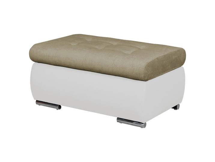 Mid.you Hocker, Weiß, Beige, Kunststoff, rechteckig, 92x45x61 cm, Wohnzimmer, Hocker, Sitzhocker