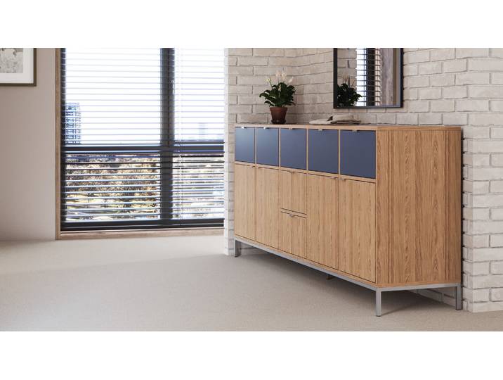 Kommode mit Materialmix - Massivholzkommode Kernbuche Natur geölt