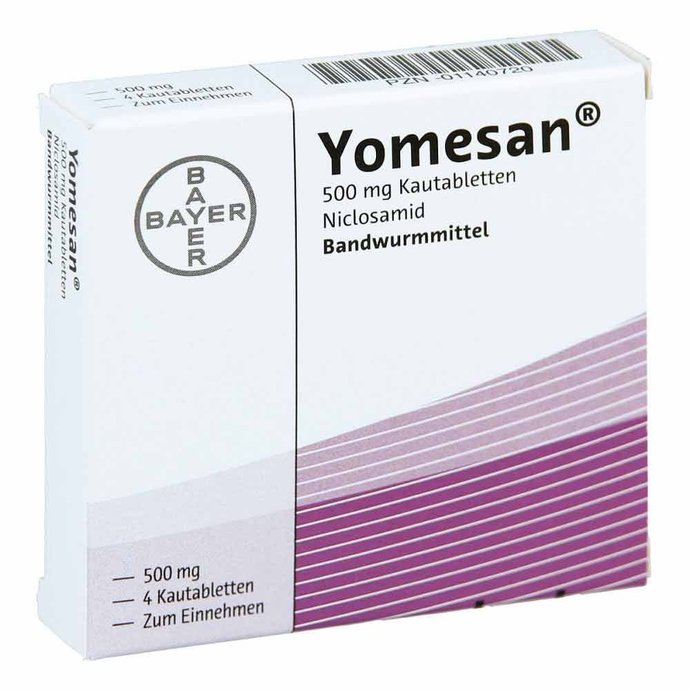 Bayer Vital GmbH GB Pharma Yomesan 500 mg Kautabletten 01140720