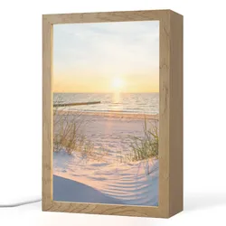 TISCHLEUCHTE Strand - Sonne - Düne - Gras - Sand - Horizont Tischlampe 20x30 cm