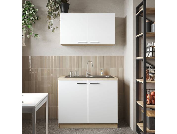 Cuisine Merle - Combi B 100 x 200 x 60cm Blanc/Blanc