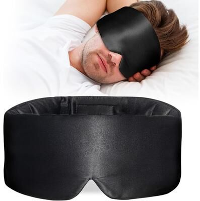 Cozy Casa Charm Pure Mulberry Silk Sleep Mask Blackout Pressure Free Eye Cover black