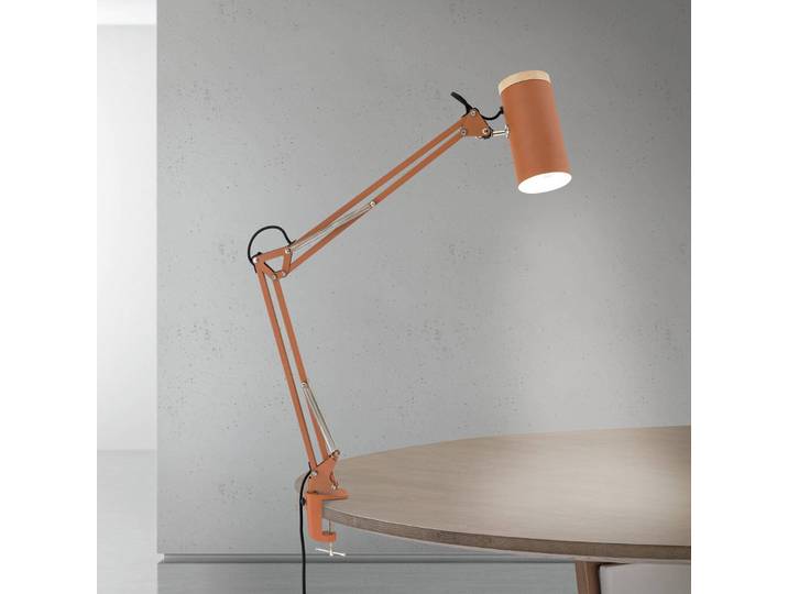 ORION Klemmleuchte Gili, rot, für Arbeitszimmer / Büro, Metall, Modern