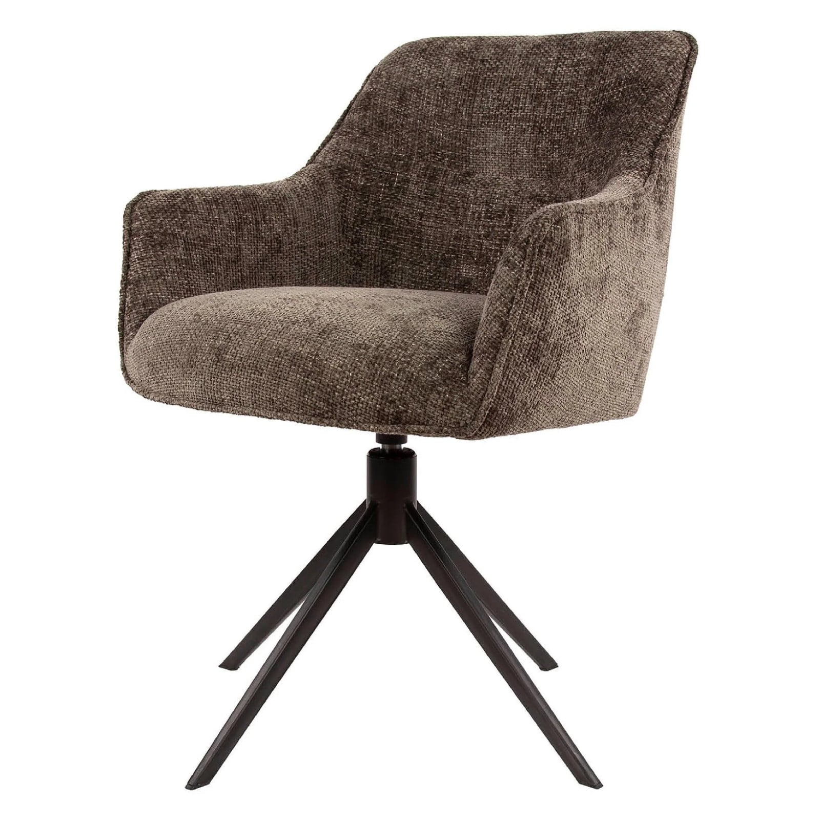 Set van 2 Nest of Nora Nika Eetkamerstoelen met armleuning - Draaibaar - Taupe