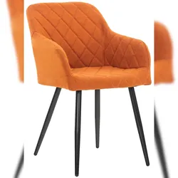 Proregal CHEFGASTRO Esszimmerstuhl SPRINGFIELD Stoff HxBxT 84x47x44cm Orange Küchenstuhl