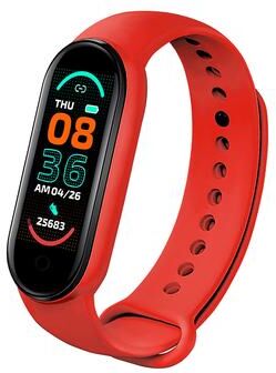 Inspire Daily Merch Waterproof Smart Watch For Men Women With Fitness Tracker Blood Pressure Monitor Heart Rate Smart Bracelet Sports Band red