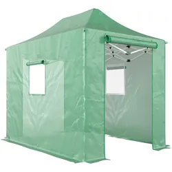 POP-UP-GEWÄCHSHAUS PE Metall Grün