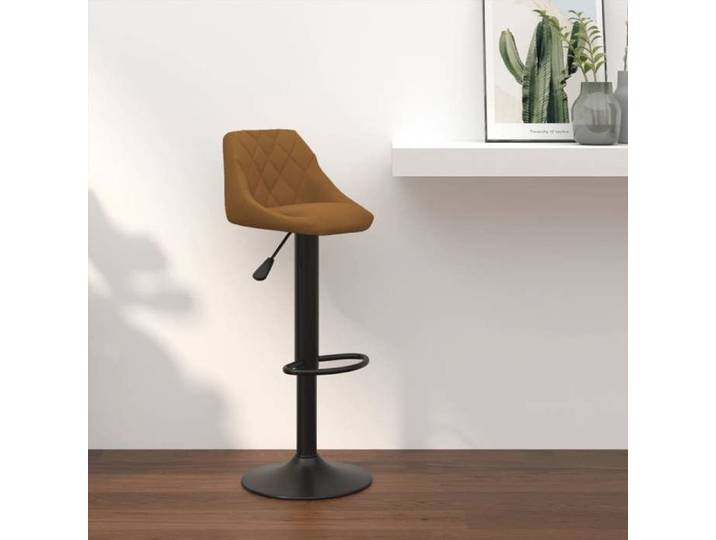 L'unité Tabouret de bar - FAFM - Marron - 100 % polyester velours *Aspect Elégant 8136120