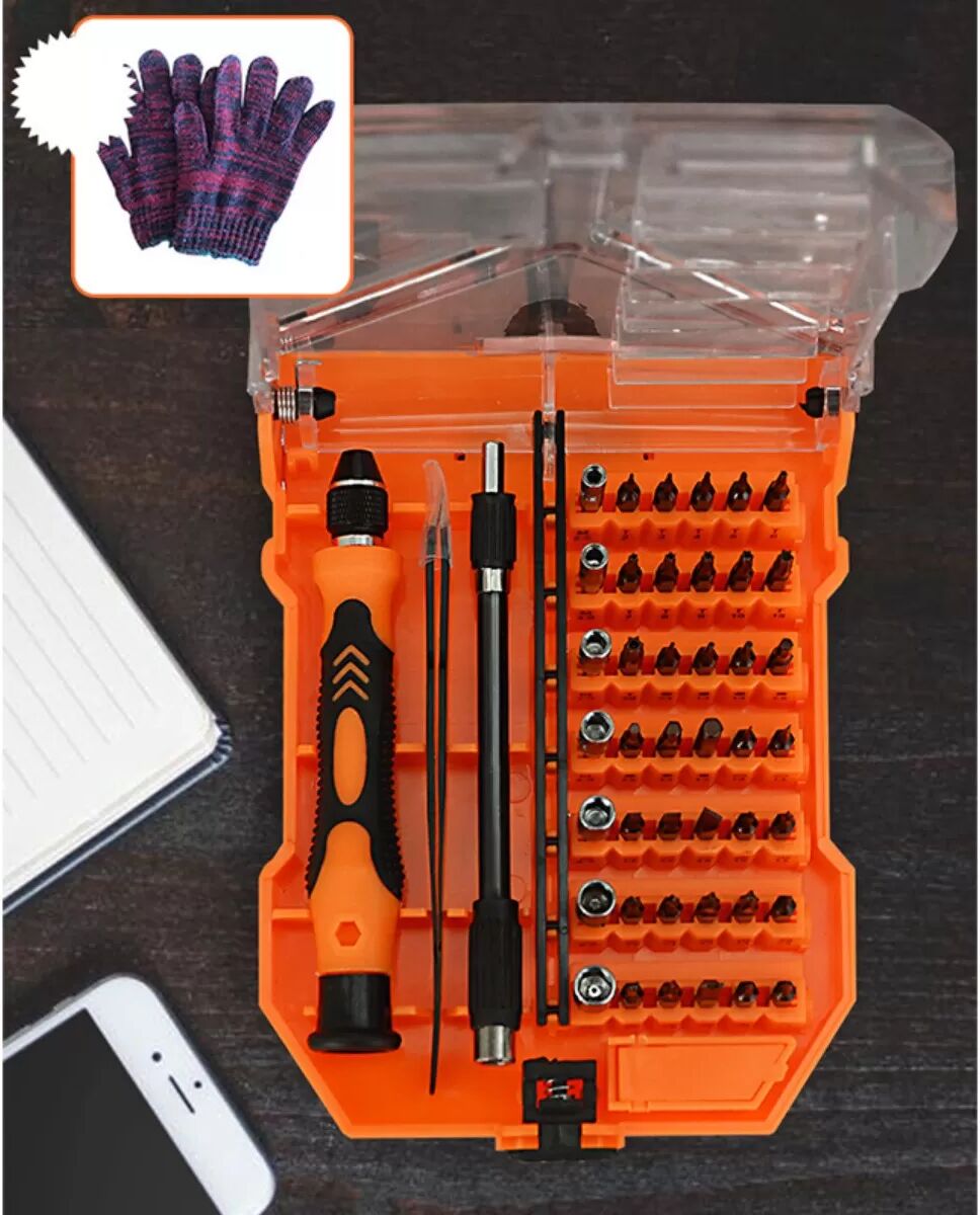 INF 45-teiliger Präzisions-Schraubendrehersatz - 35 magnetische Bits, verstellbarer Multi-Winkel-Schwenkgriff, Anti-Rutsch