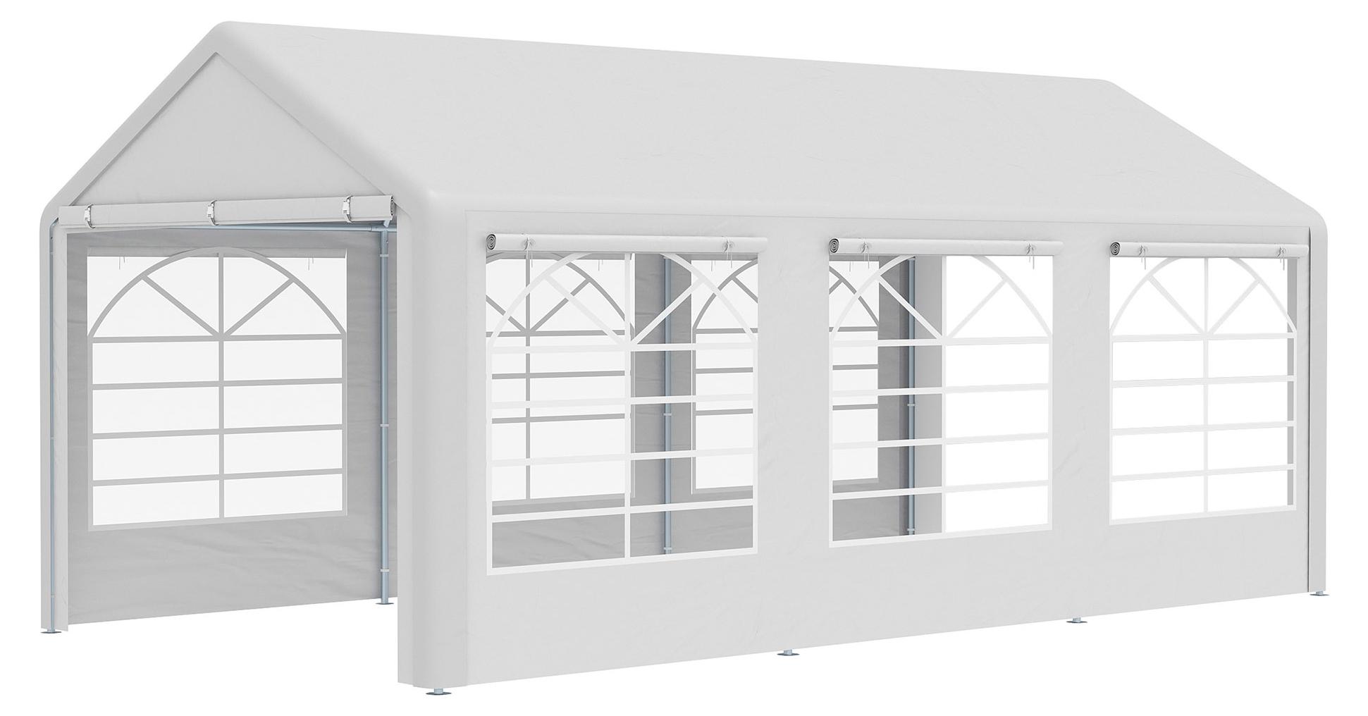 Outsunny Pavillon Partyzelt 3x6m Gartenpavillon mit 4 Seitenwänden Fenster