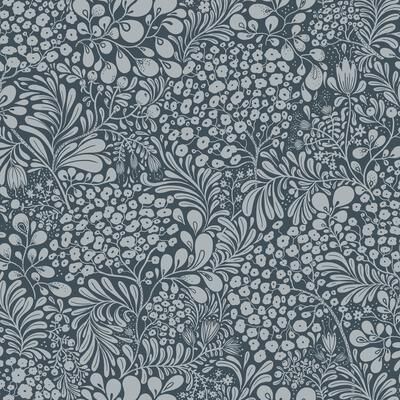 A-Street Prints Siv Dark Blue Botanical Wallpaper