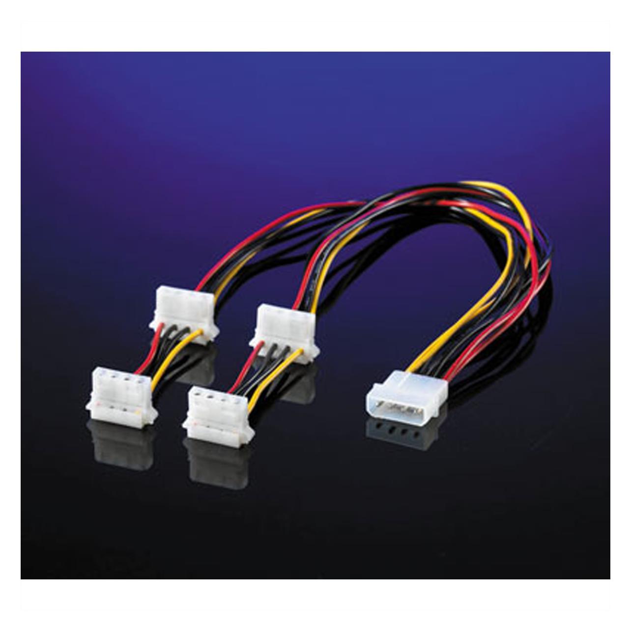 Roline Y-Stromkabel für 5.25 Geräte, 0.2m (45 cm, 4 pin Molex) (11.03.1003)
