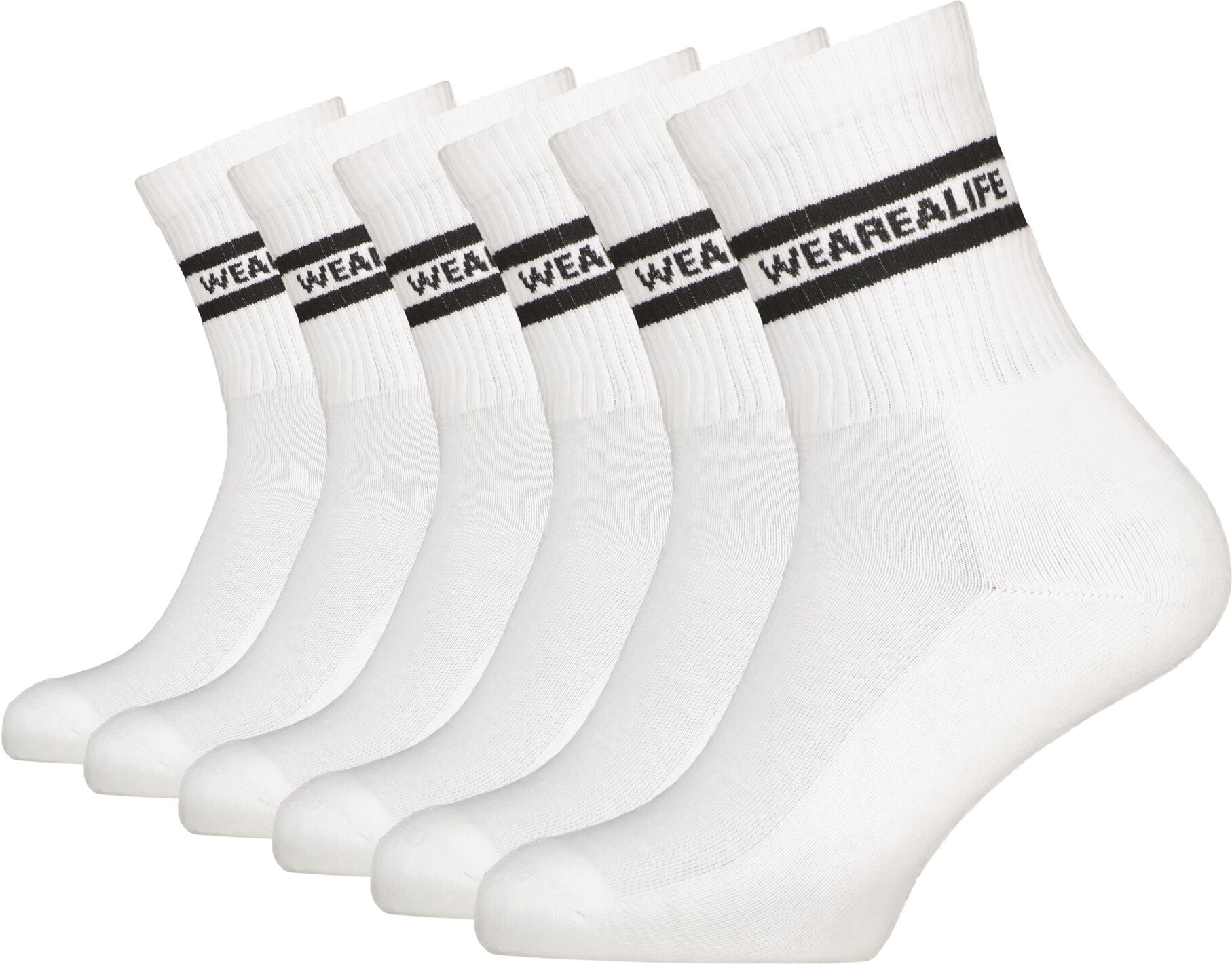 Tennissocken ALIFE & KICKIN, Damen, Gr. 35-38, weiß (brilliant weiß), 75% Baumwolle, 20% Polyester, 3% Polyamid, 2% Elasthan, Socken Tennissocken, sportliche Tennissocken mit Streifen, aus Baumwolle mit weichem Bund