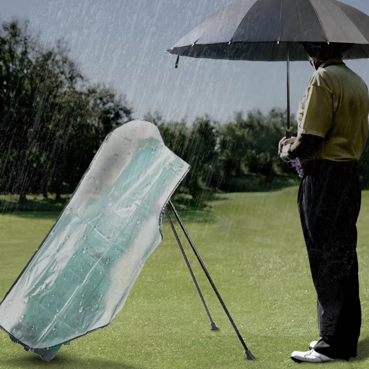 INF Transparente PVC Golfbag Regenhülle - Wasserdichter Schutz für Ihre Golfausrüstung