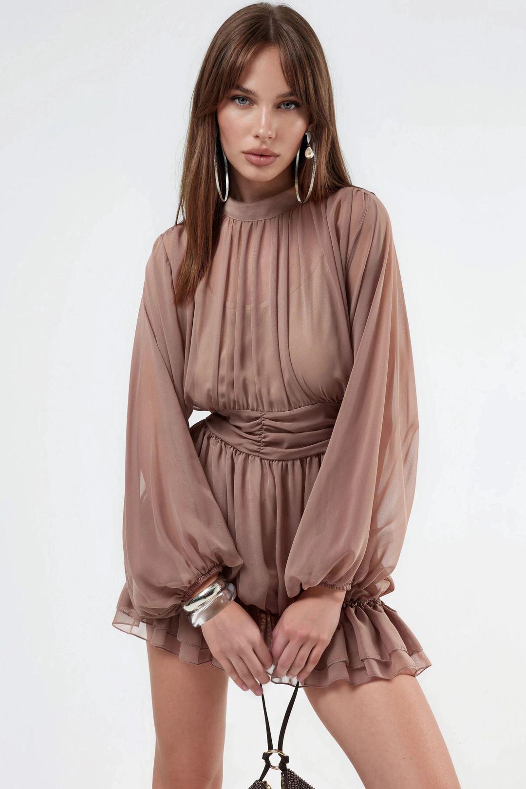 Rüschenshirt Mini-Kleid
