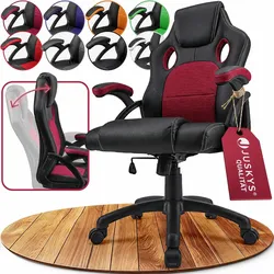 Juskys Racing Schreibtischstuhl Montreal ergonomisch Bürostuhl PC Gaming Stuhl – bordeaux