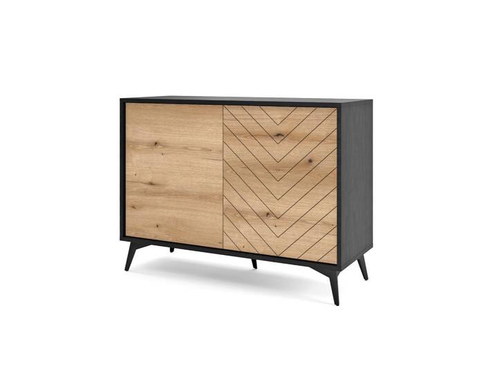 KOMMODE DIAMANTE 104/77/39 cm mit 2 Türen Schwarz