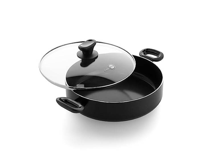 GreenPan Torino Sauteuse avec Couvercle de 28 cm/4\,2 Litre Antiadhésive en Céramique Sain\, Sans PFAS\, Compatible avec l'Induction\, Résistante au Lave-vaisselle\, Va au four jusqu'à 160°C\, Noir