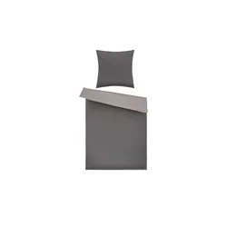 como Satin Wende-Bettwäsche  Satin Piping ¦ grau ¦ Maße (cm): B: 135