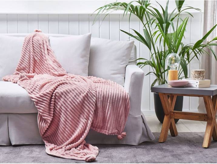 Couverture en polyester rose 200x150cm