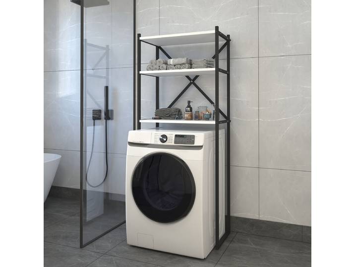 Armoire à machine à laver Insasi 66 x 160 x 34cm Blanc/Blanc