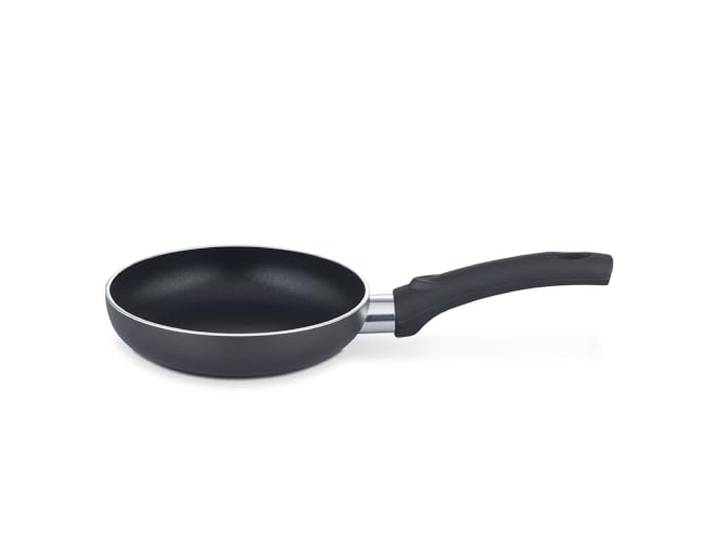 GSW Snackpfanne Cnuspa, Kleine Pfanne Induktion, Bratpfanne für Spiegelei & Pancakes, Aluminium mit VITAFLON® CLASSIC Beschichtung, Antihaft Pfanne 16 cm, Schwarz