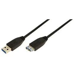 LogiLink 3m USB A - USB A 3.0 F/M USB Kabel USB 3.2 Gen 1 (3.1 Gen 1) Schwarz