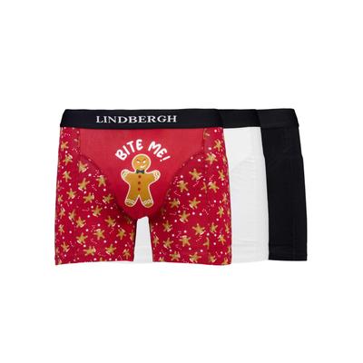 Boxershorts LINDBERGH "Unterhose", Herren, Gr. XL, rot (mixed), Obermaterial: 95% Baumwolle, 5% Elasthan, Unterhosen