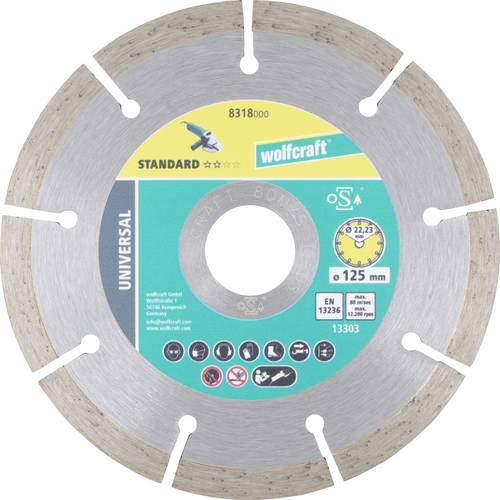 Wolfcraft 8318000 Diamanttrennscheibe 125mm 1 St. Bimsstein, Stein