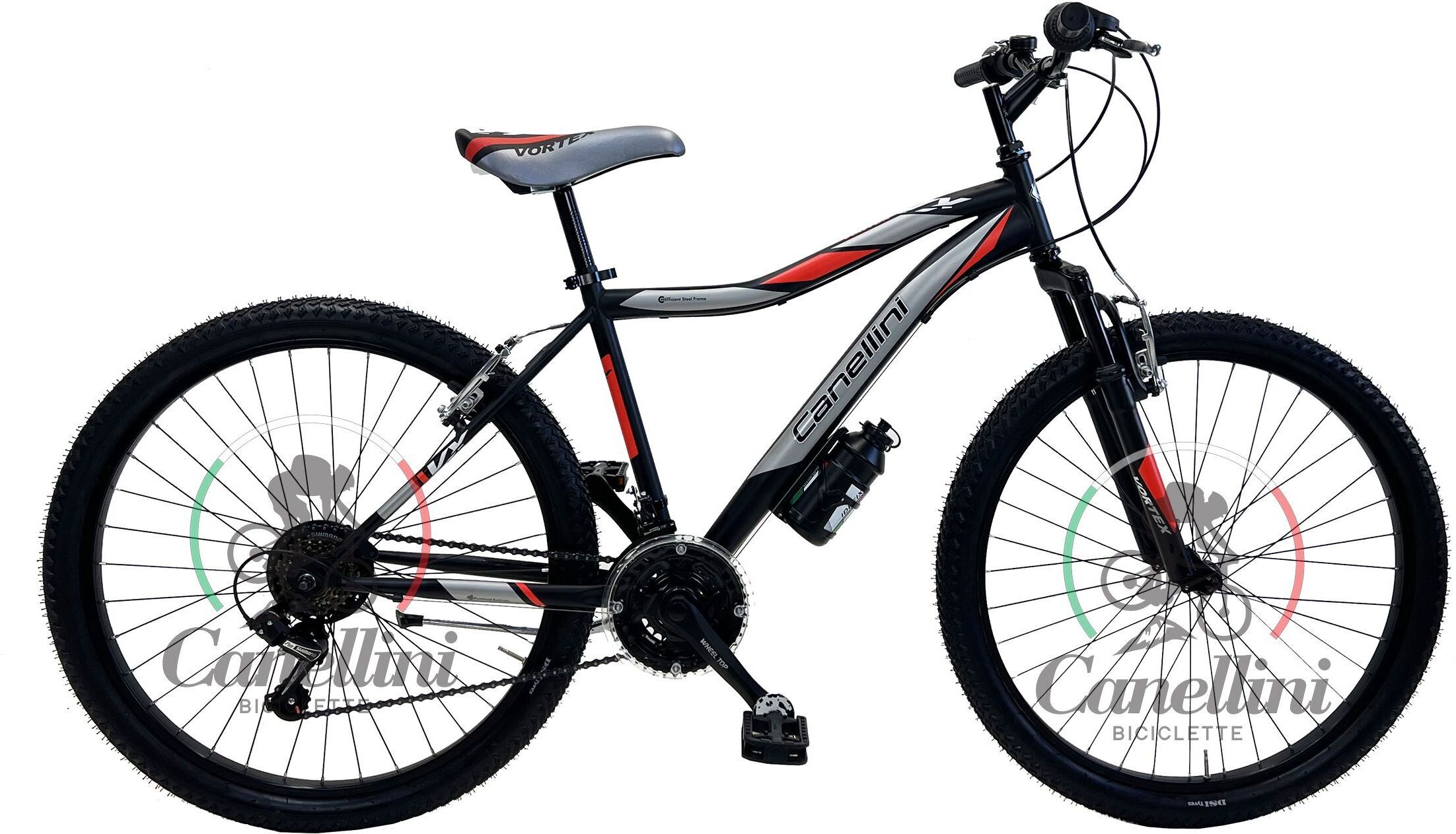 Kinderfahrrad MTB Canellini VORTEX 26" 18V - Schwarz/Rot