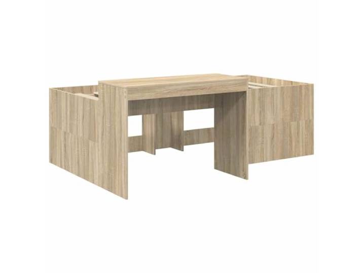SKTQYQO Hochbett mit Schreibtisch Eiche Sonoma 80 x 200 cm Technisches Holz, fester Lattenrost, maximale Belastung 120 kg, für Schlafzimmer