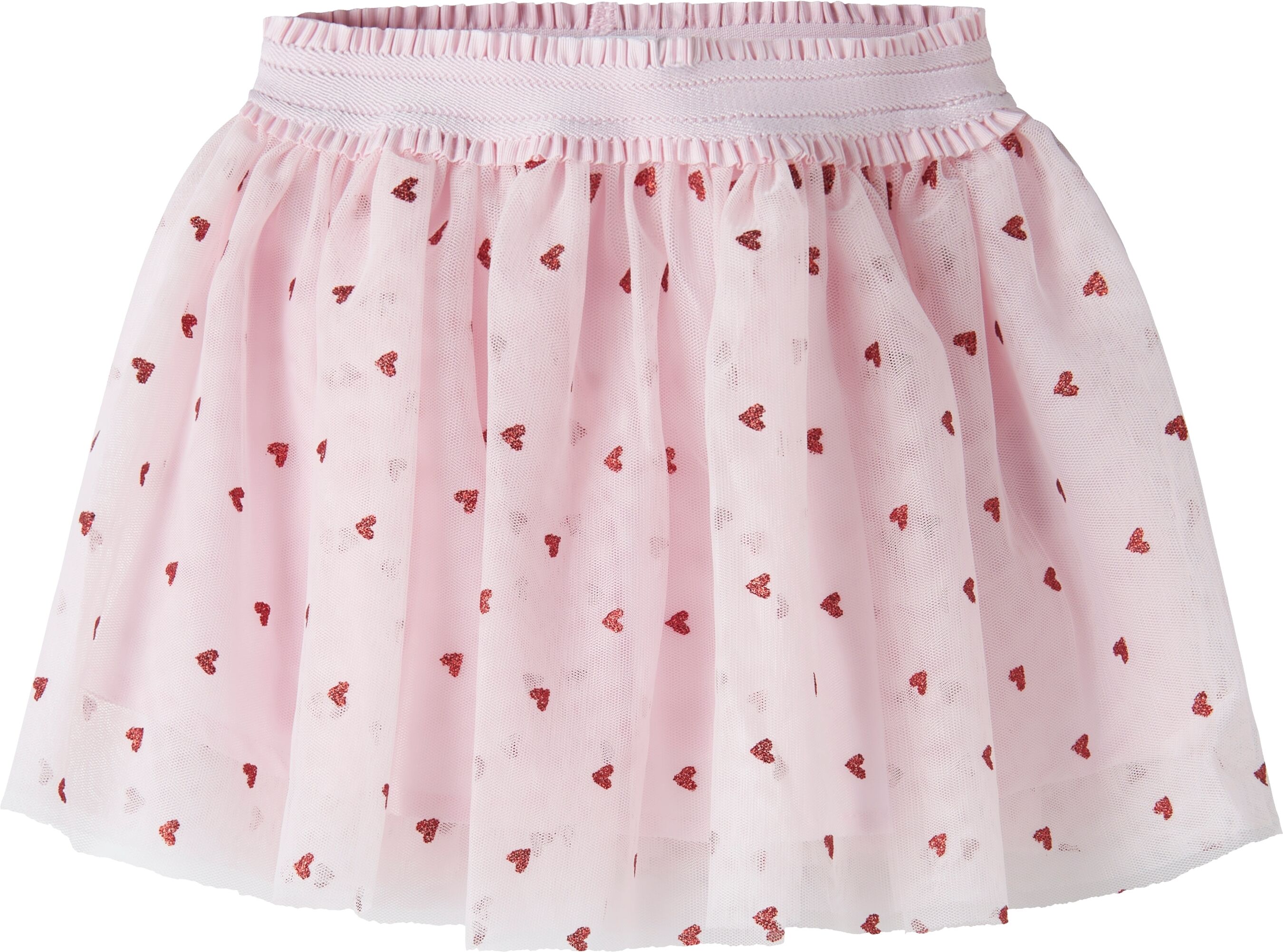 Minirock NAME IT "NMFBEROSS TULLE SKIRT", Mädchen, Gr. 128, rosa (cradle pink), Tüll, Obermaterial: 100% Polyamid, bedruckt, Basic mini, Röcke Minirock cradle pink 128