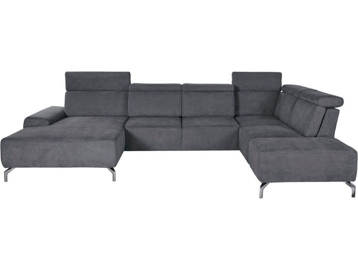 sit&more Wohnlandschaft Gizeh U-Form, 15 cm Fußhöhe, inklusive Sitztiefenverstellung und Kopfteilverstellung