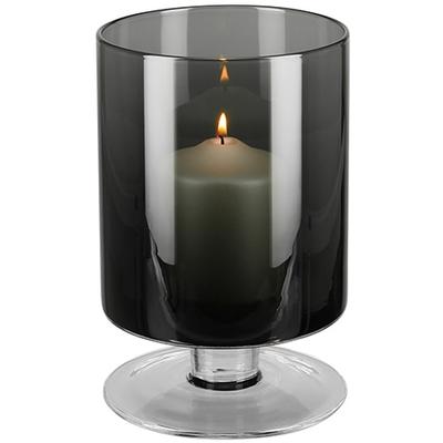 Tischvase FINK "VIANA", grau, H:23cm Ø:15cm, Glas, Vasen, aus Glas, auch als Windlicht verwendbar
