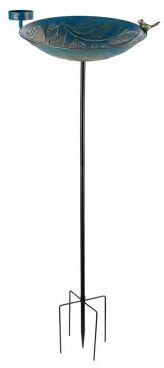 Uplifted Finds Garden Birdbath Sturdy Iron Standing Outdoor Vintage Bird Bath Bowl For Patio Yard h