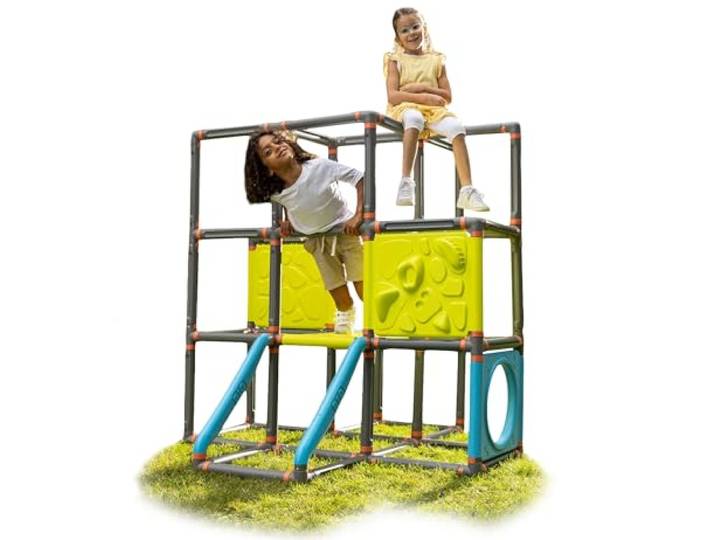 Big Kraxxl The Frame Kletterturm - Klettergerüst Outdoor für Kinder von 3-7 Jahre (bis max. 100 kg) - Spielturm zum Klettern & Bouldern mit einfachen Griffen, 244 Teile, 140 x 140 x 140 cm