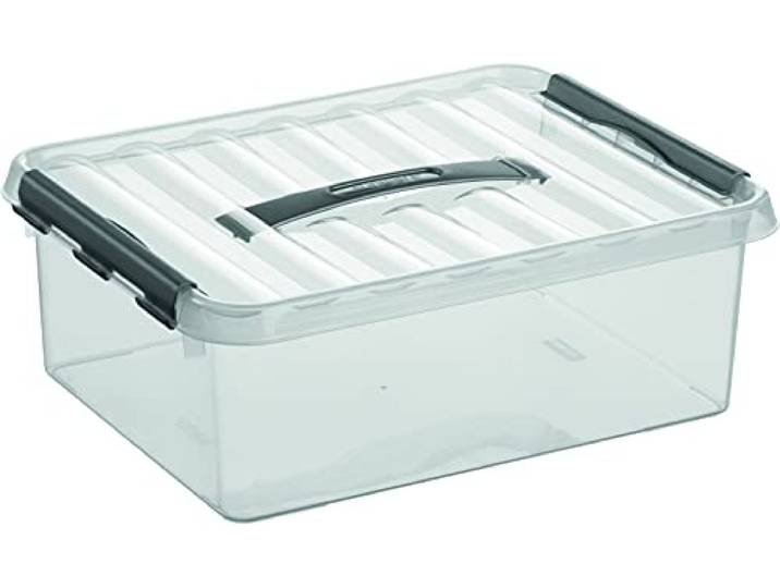 helit sunware H6160302 - Boîte de rangement „the q-line“ 12 L Boîte de rangement transparente avec couvercle pour un rangement clair