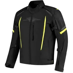 Rusty Stitches Pete, Textiljacke wasserdicht - Schwarz/Neon-Gelb - M