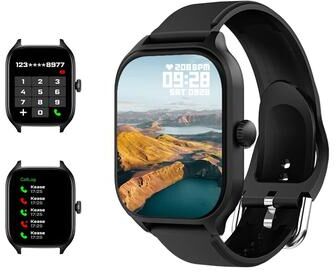 Friendly Fresh Finds New Smart Watch HD Display, Sport Modes, Call & Message Preview, Weather Forecast For Men & Women black