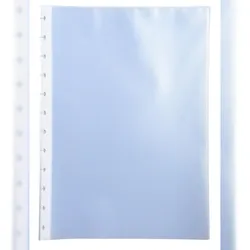 Exacompta 86001E 10x Gekörnte repositionierbare Ersatzhüllen für Sichtmappen mit Ringen, Packung mit 10 Stück - transparent