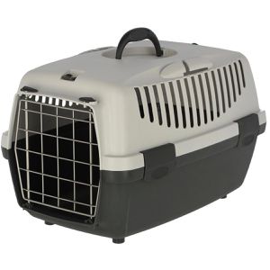 Kerbl Tiertransportbox Gulliver 1, aus Kunststoff, 48 x 32 x 31cm, grau, Tiere bis 6kg