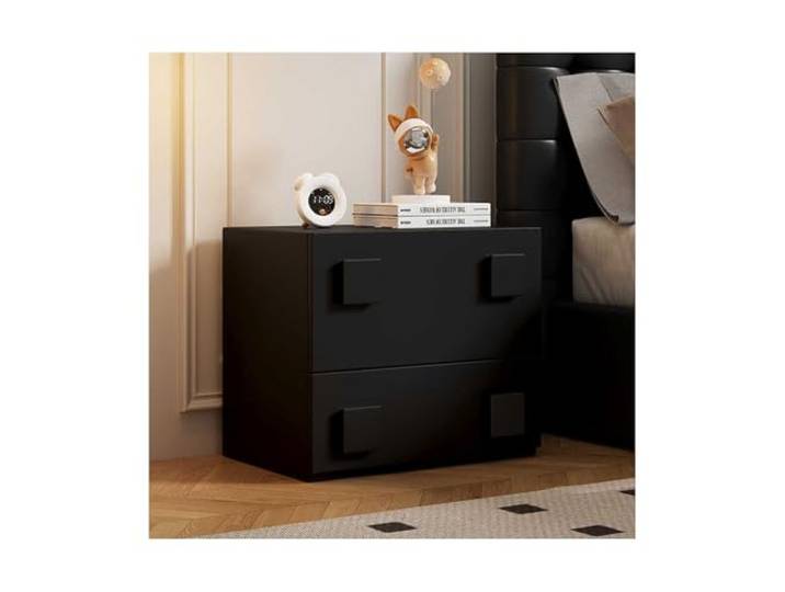 Lshtshf-ddzz Nachttisch, moderner Nachttisch, Schlafzimmer Beistelltische, Wohnzimmer, Nachttisch(Black,40X30cm)