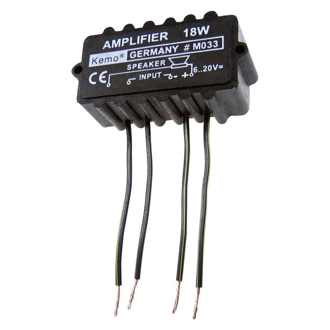 Kemo M033N Amplificatore mono Componente sfuso 9 V/DC, 12 V/DC, 18 V/DC, 20 V/DC 18 W (M033N)