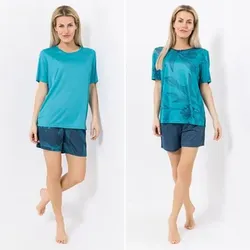 LITTLE ROSE 2 Pyjama-Sets Mikrofaser, bedruckt Shirt, 1/2-Arm Shorty