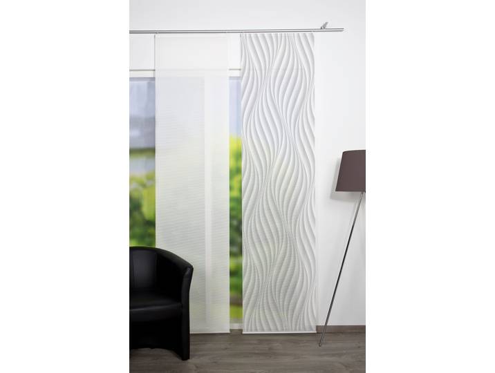 Schiebegardine VISION S WAVE , grau, B:60cm H:245cm, Polyester, Gardinen, Schiebegardine, Schiebevorhang, Digitaldruck, Bambus