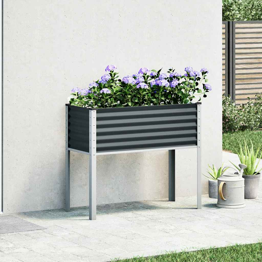 vidaXL Jardinière de jardin Anthracite 100x45x90 cm Acier